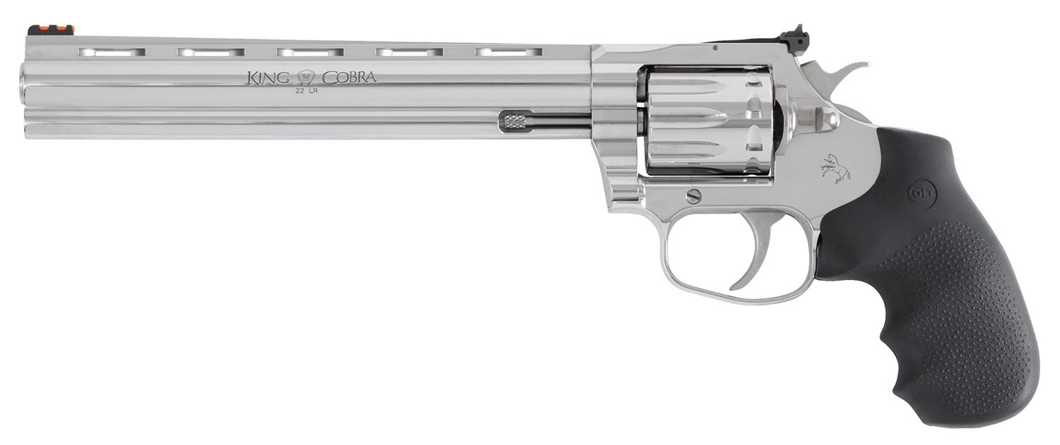 Colt King Cobra Target Revolver KCOBRA22SP8RFO, 22 LR, 8", Black Hogue Grips, Stainless Finish, 10 Rds