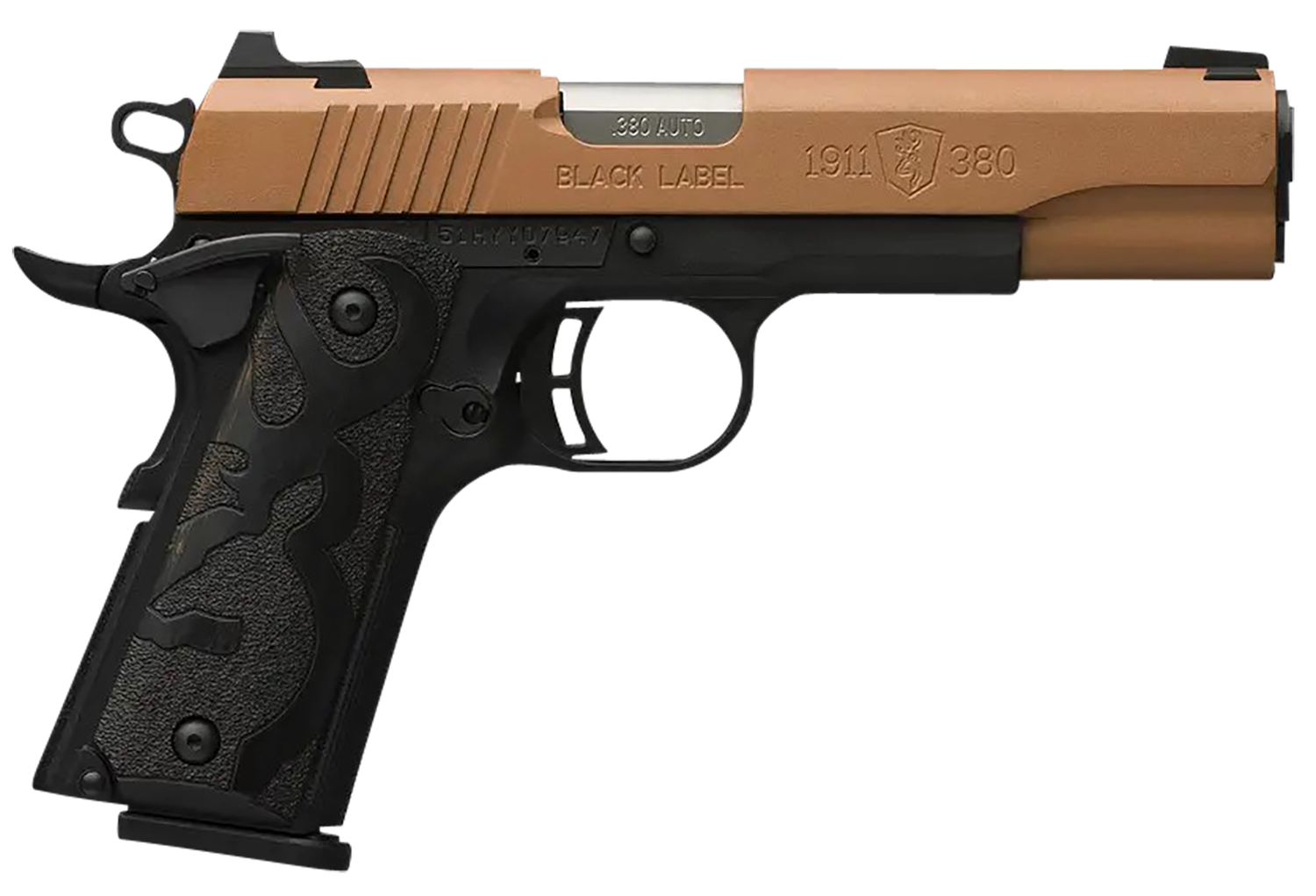 Browning Arms 1911 Black Label Pistol 051987492, 380 ACP, 4.25", Black Laminate Wood Grips, Copper Cerakote Finish, 10 Rds