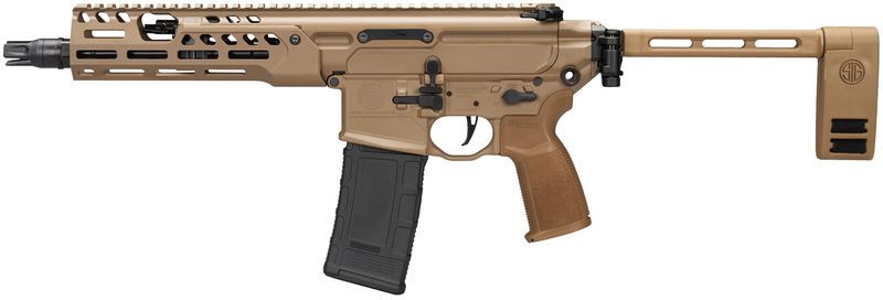 Sig Sauer MCX Spear-LT Pistol w/Folding Brace, PMCX300B9BIR, 300 AAC Blackout, 9", Coyote Anodized Finish, 30 Rd