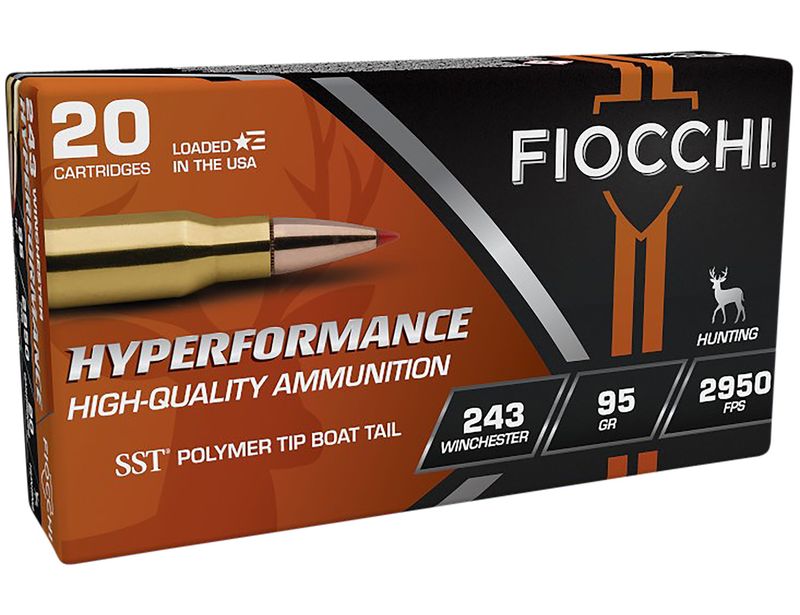 Fiocchi Extrema Hunting Rifle Ammunition 243HSB, 243 Winchester, SST, 100 GR, 2960 fps, 20 Rd/bx