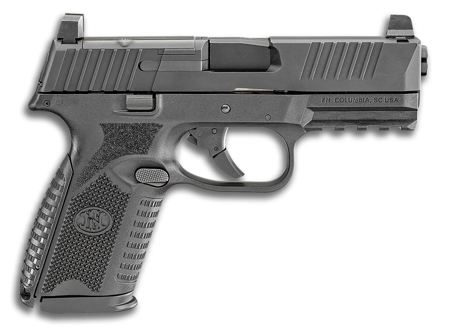 FN Herstal 509 Midsize MRD Pistol 66100587, 9mm, 4 in, Black Polymer Grip, No Manual Safety, Black Finish, 15 Rd