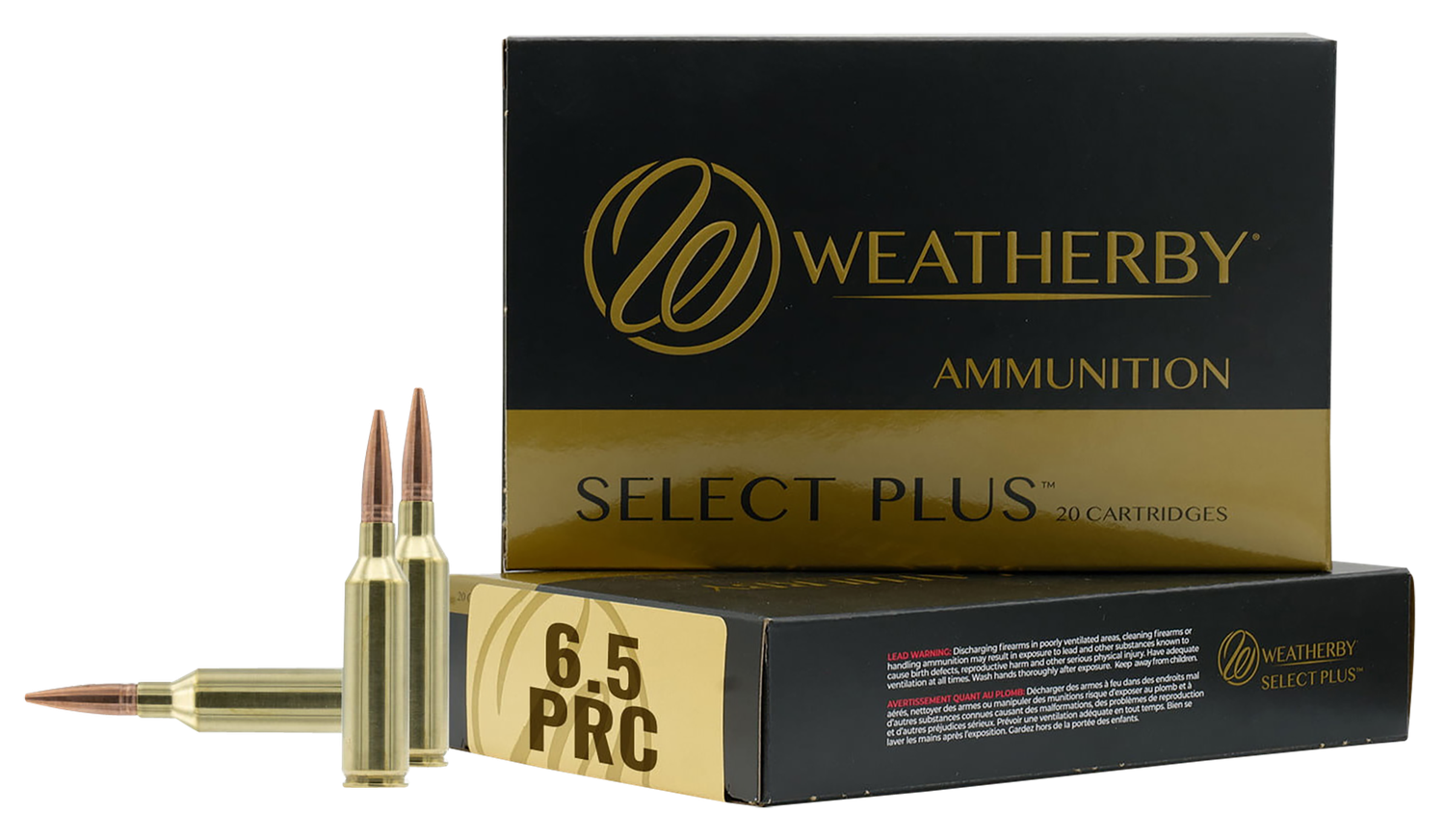 Weatherby Select Plus Rifle Ammunition F65PRC130SCO, 6.5 PRC, Swift Scirocco, 130 gr, 3025 pfs, 20 Rd/Bx
