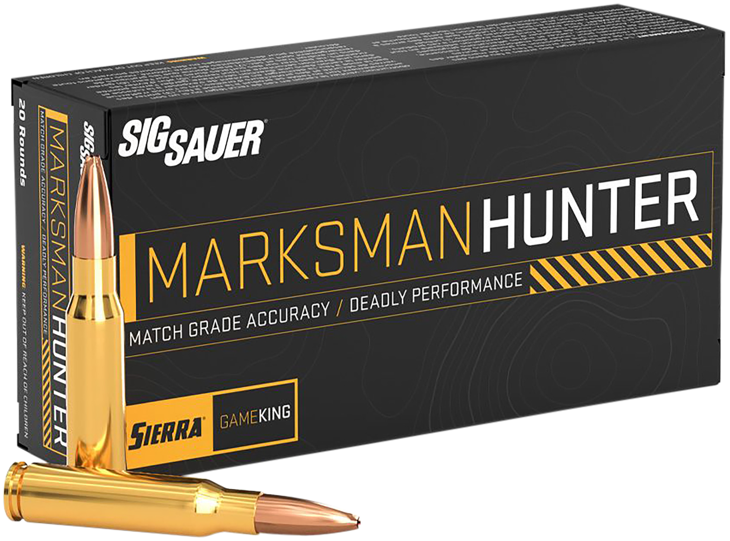 Sig Marksman Hunter Rifle Ammunition E308GK16520, 308 Win, GameKing, 165 gr, 20 Rd/Bx
