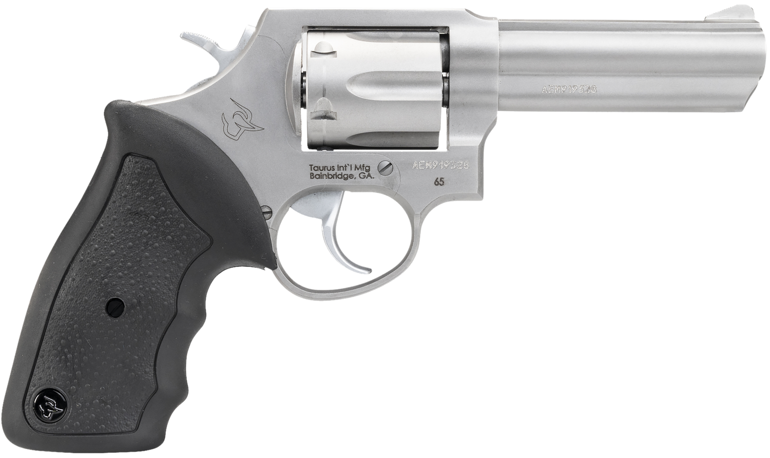 Taurus 65 Medium Frame Revolver 2650049, 357 Magnum, 4", Rubber Grip, Matte Stainless Finish, 6 Rd