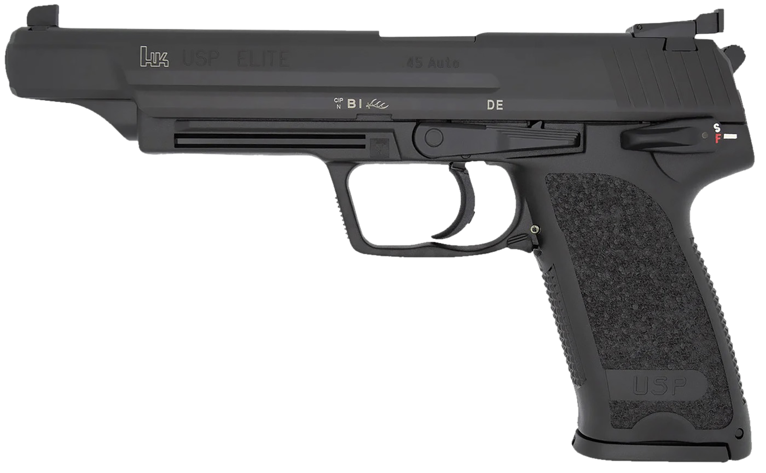 Heckler & Koch USP V1 Elite Pistol 81000368, 45 ACP, 6.02in, Black Polymer Grips, Black Finish, 10 Rds
