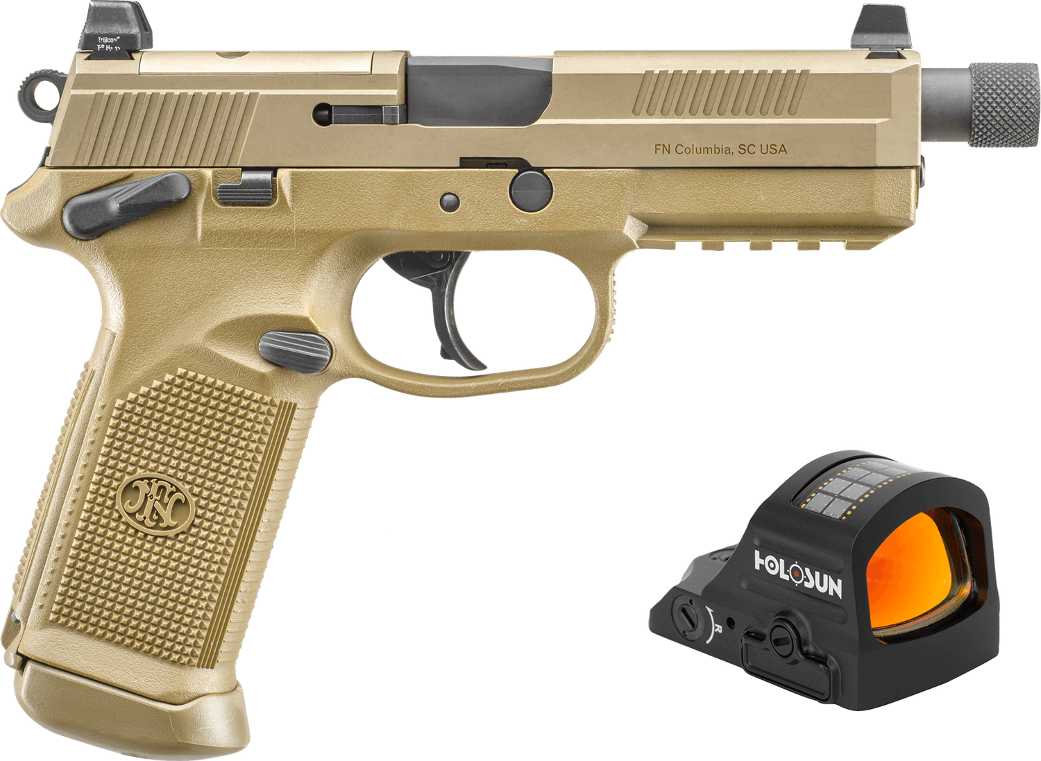 FN Herstal FNX w/Optic Optic Ready Pistol 66102270, 45 ACP, 5.30in, Flat Dark Earth Finish, 15 Rds