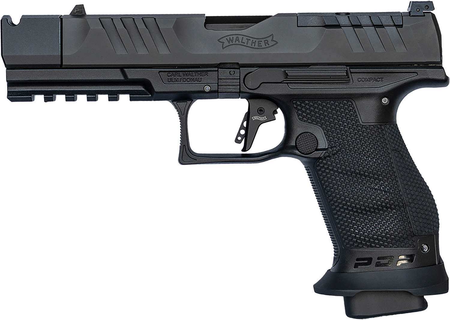Walther PDP Pro-X Compact Optic Ready Pistol 4796033, 9mm Luger, 4.60in, Medium Backstrap, Black Finish, 10 Rds