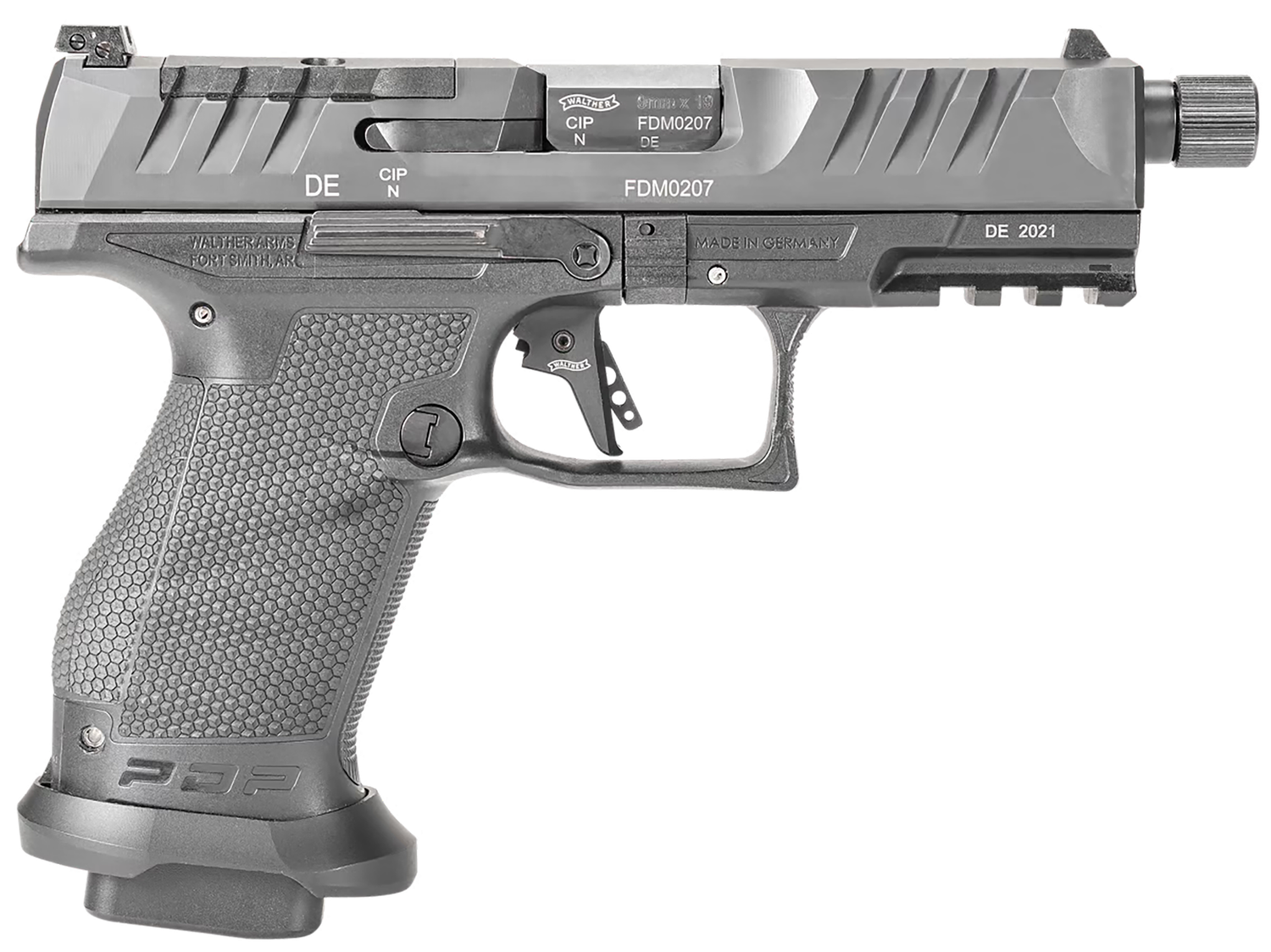 Walther PDP Compact Pro SD Pistol 2844176, 9mm Luger, 4.60", Duty Textured Polymer Grips, Black Finish, 15 Rds