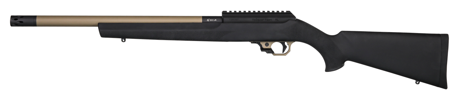 Volquartsen Superlite Rimfire Rifle VCR0329, 22 WMR, 16", Black Hogue Stock, Carbon FDE Barrel, Rapid Release, 9+1