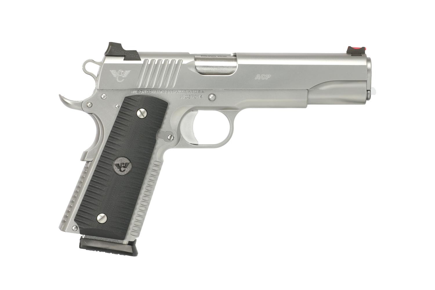 Wilson Combat ACP Pistol ACP-FS-45-SS, 45 ACP, 5in, Eagle Claw Grips, Bead-Blasted Stainless, 8 Rds