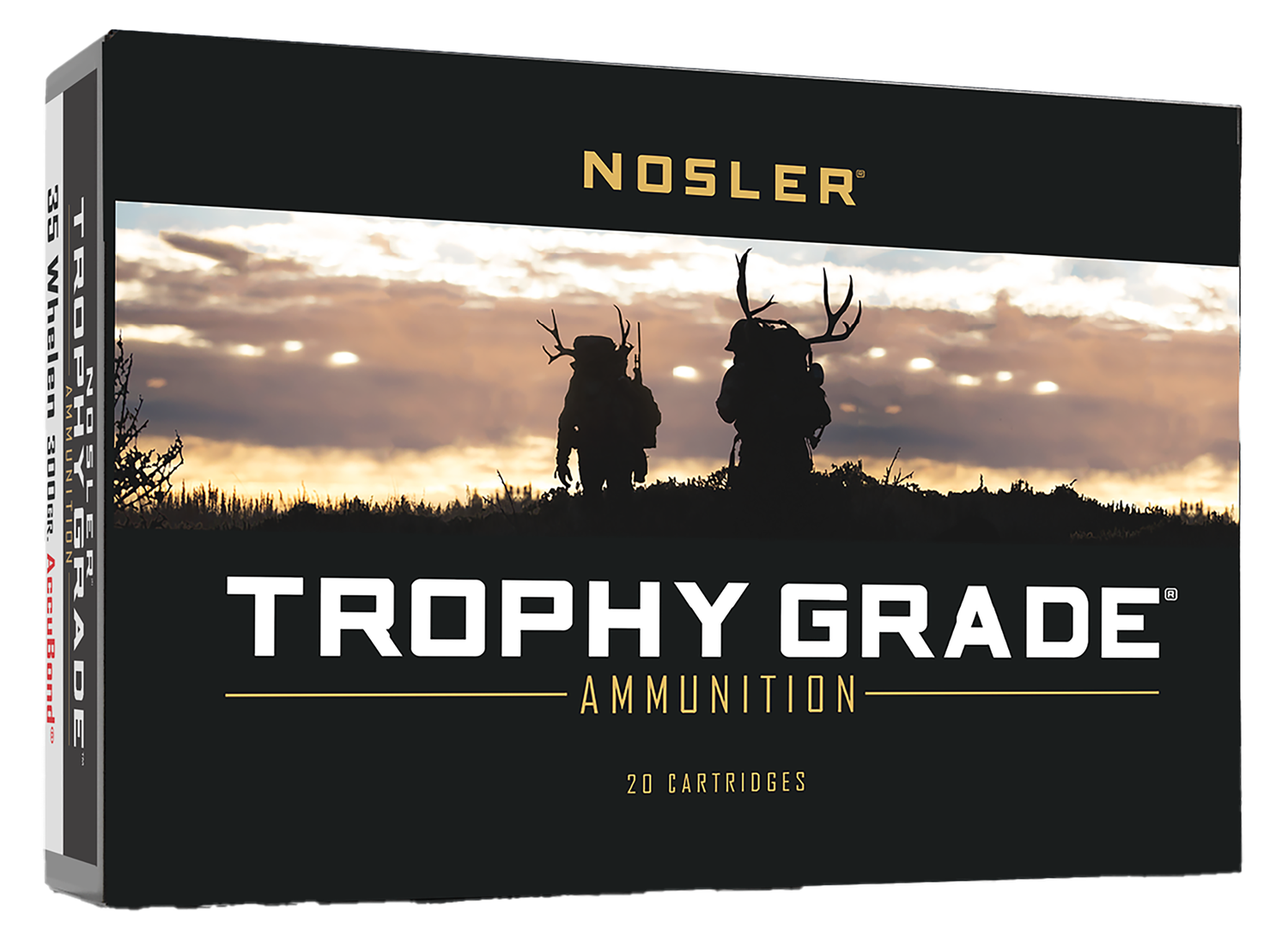 Nosler Trophy Grade Rifle Ammunition 60081, 35 Whelen, AccuBond, 225 GR, 2541 fps, 20 Rd/bx