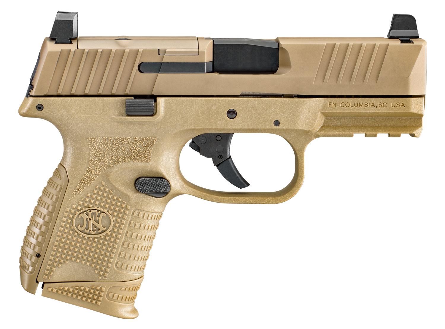 FN Herstal 509C Pistol 66100574, 9mm, 3.7 in, FDE Polymer Grip, No Manual Safety, FDE Finish, 12 Rd