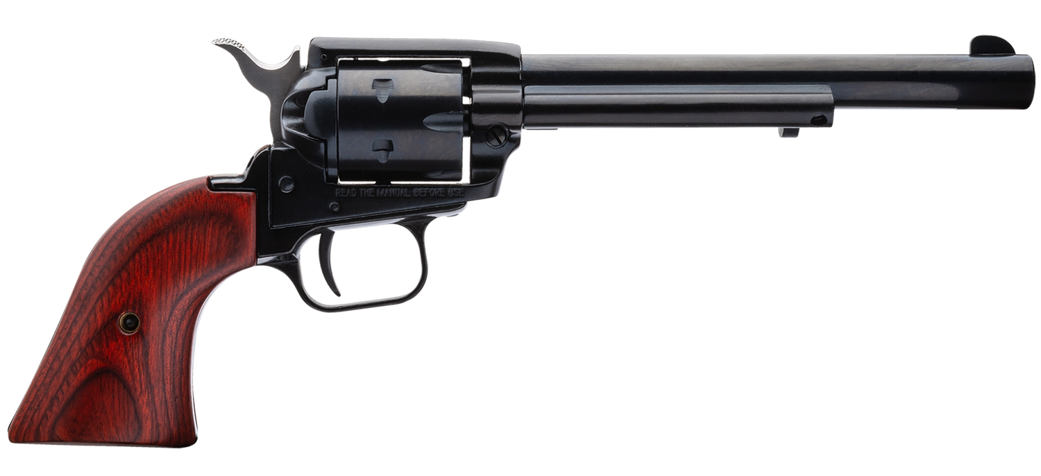 Heritage Rough Rider Single Action Rimfire Revolver RR22B6, 22 LR, 6 1/2", Wood Grip, Blue Finish, 6 Rd