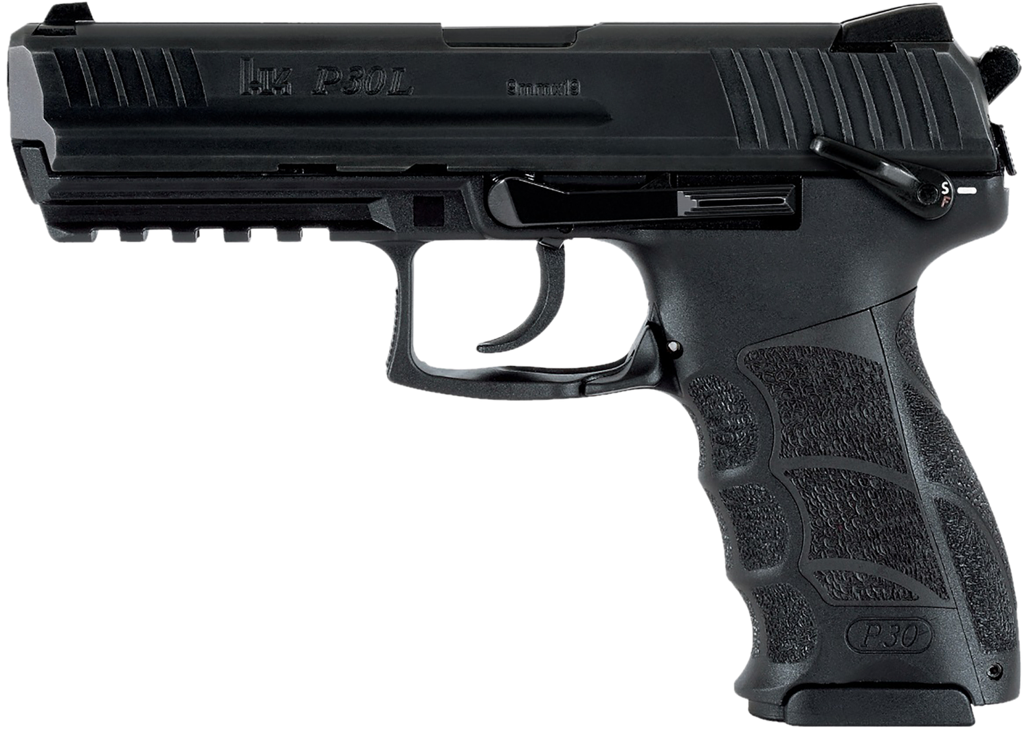 Heckler & Koch P30L V3 Pistol 81001097, 9mm Luger, 4.45in, Black Interchangeable Backstrap, Black Finish, 20 Rds