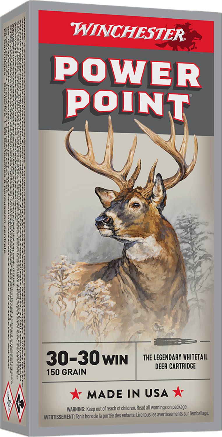 Winchester Super-X Rifle Ammunition X30306, 30-30 Winchester, Power-Point, 150 GR, 2390 fps, 20 Rd/bx