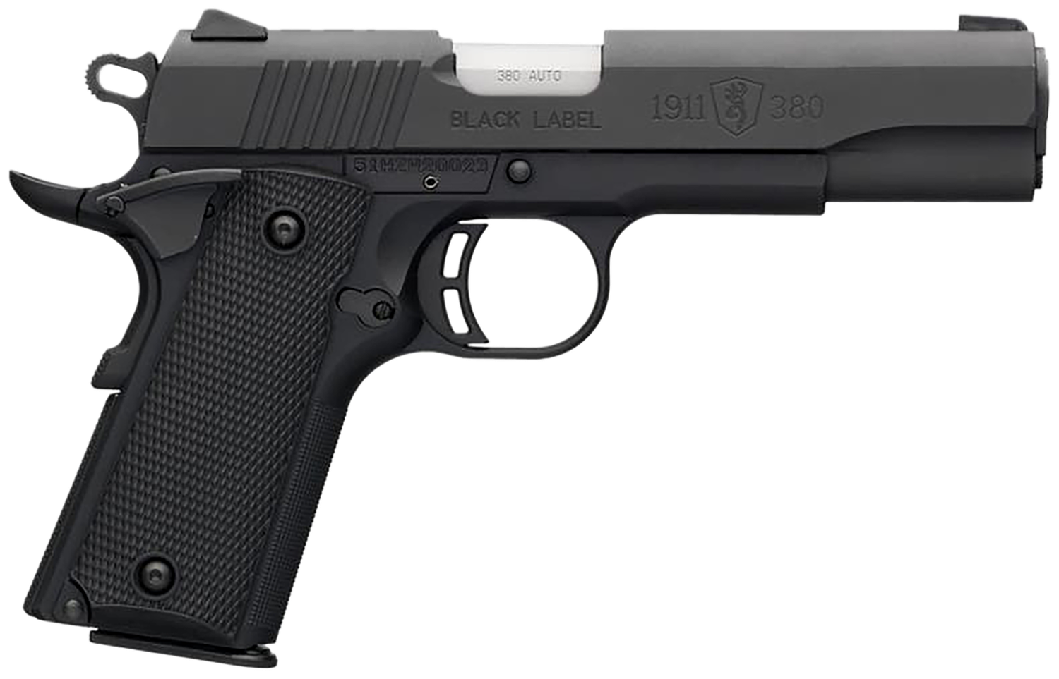 Browning 1911-380 Black Label Pistol 051904492, 380 ACP, 4.25", Composite Grips, Matte Black Finish, 8 Rd