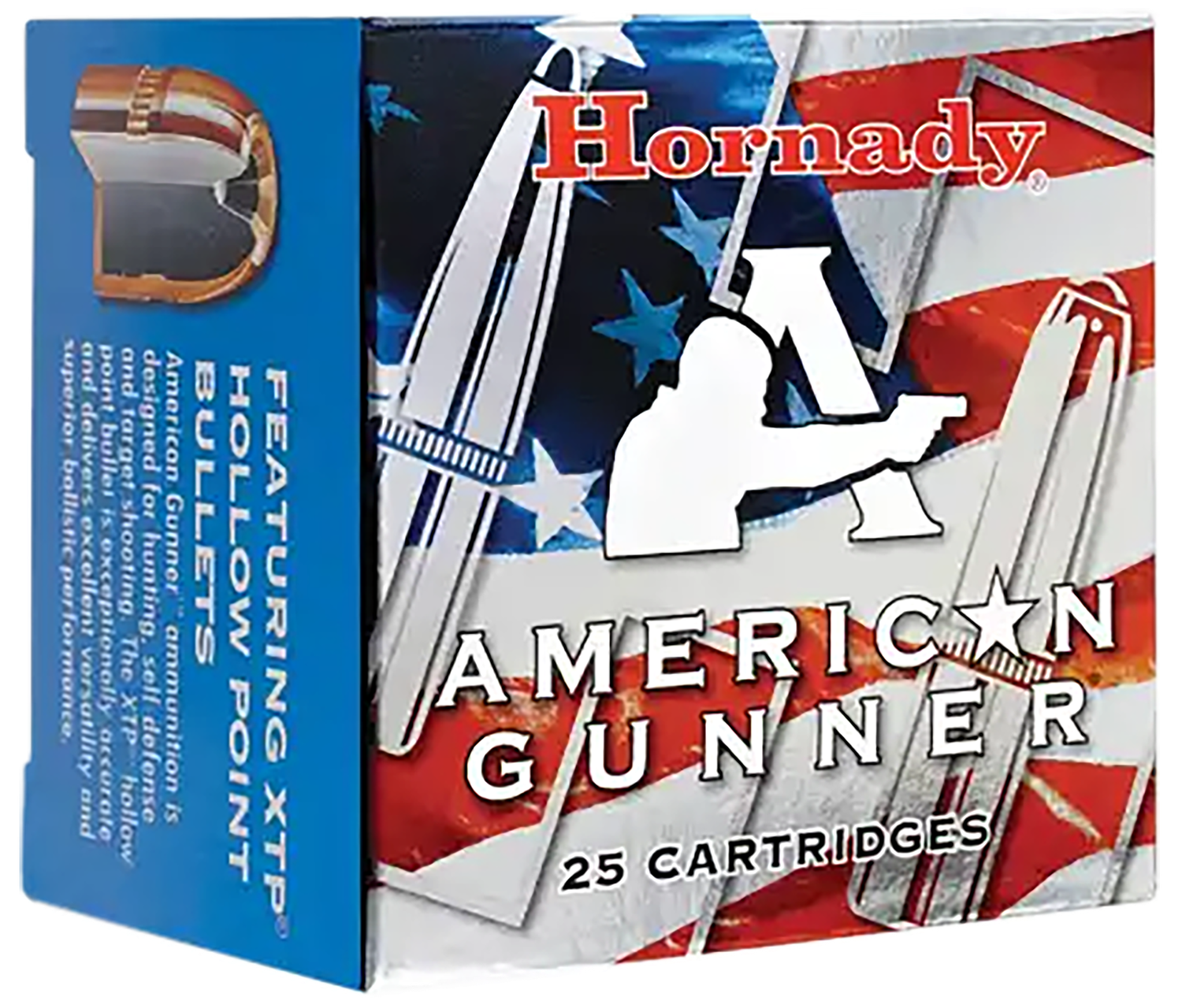 Hornady American Gunner Pistol Ammunition 90244, 9mm, XTP, 115 GR, 1155 fps, 25 Rd/bx