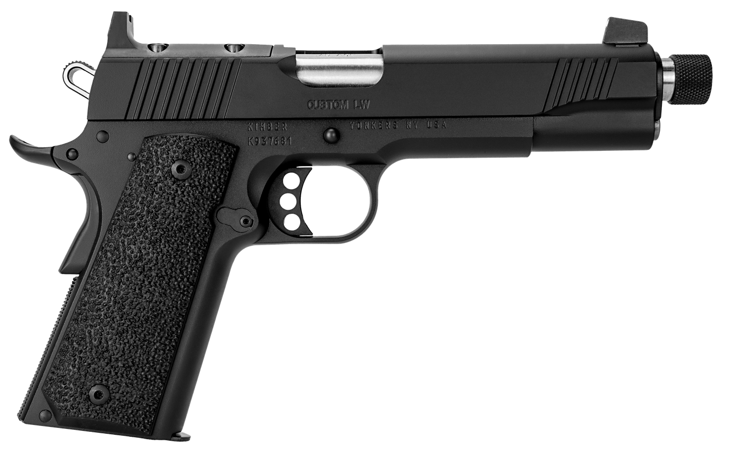 Kimber Custom LW (OR/TFS) Pistol 3700810, 45 ACP, 5", Black Grips, Black Finish, 8 Rd