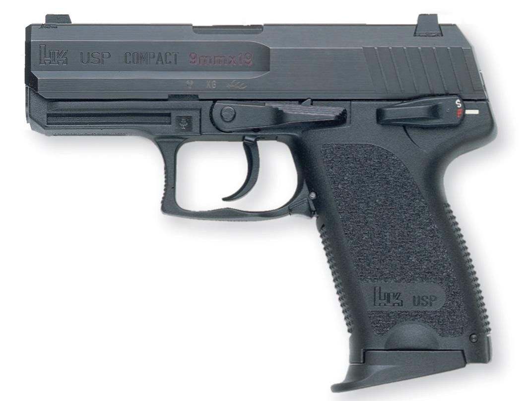 Heckler & Koch USP9 Compact DA/SA Pistol w/Safety 81000329, 9mm, 3.58 in, Polymer Grip, Blue Finish, 13 Rd