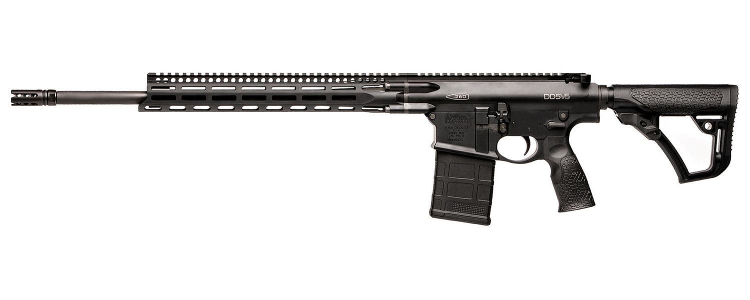 Daniel Defense DD5 V5 Semi-Auto Rifle 02-165-01229-047, 260 Rem, 20", Daniel Defense Stock, Matte Black Finish, 20 Rds