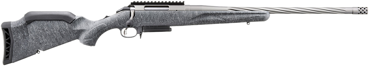 Ruger American II Rifle 46902, 308 Winchester, 20 in Threaded, Gray Splatter Gen II American Stock, Gun Metal Gray Cerakote