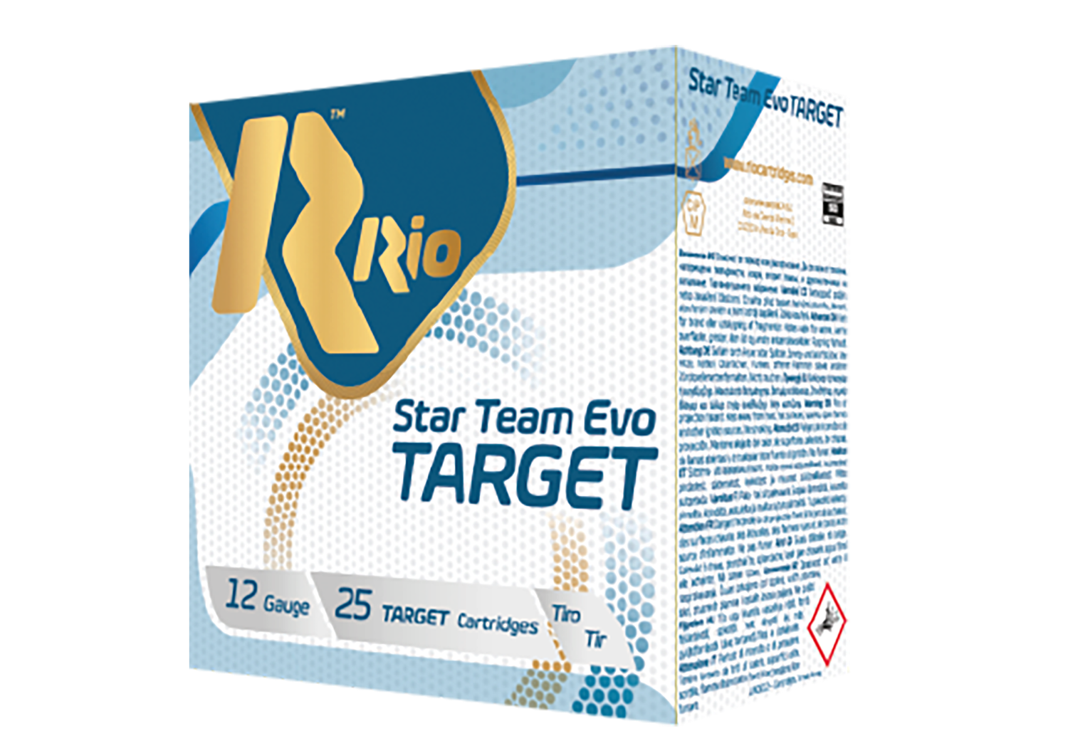 Rio Competition Star Team Target Shotshells STT24LT75, 12 Gauge, 2-3/4", 7/8 oz, 1200 fps, #7.5 Shot, 25 Rd/bx