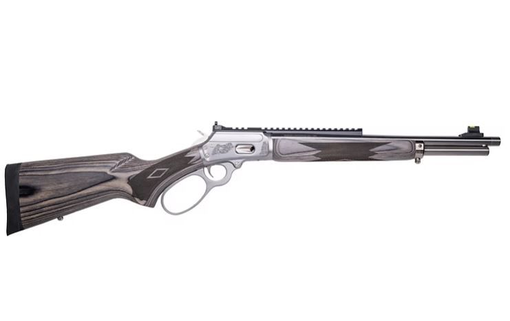 Custom & Collectible Marlin 1894 SBL Wild Boar Lever Action Rifle CNCMAR44, 16", 44 Mag, Stainless Engraved Reciever, Gray Laminate Wood, 9+1