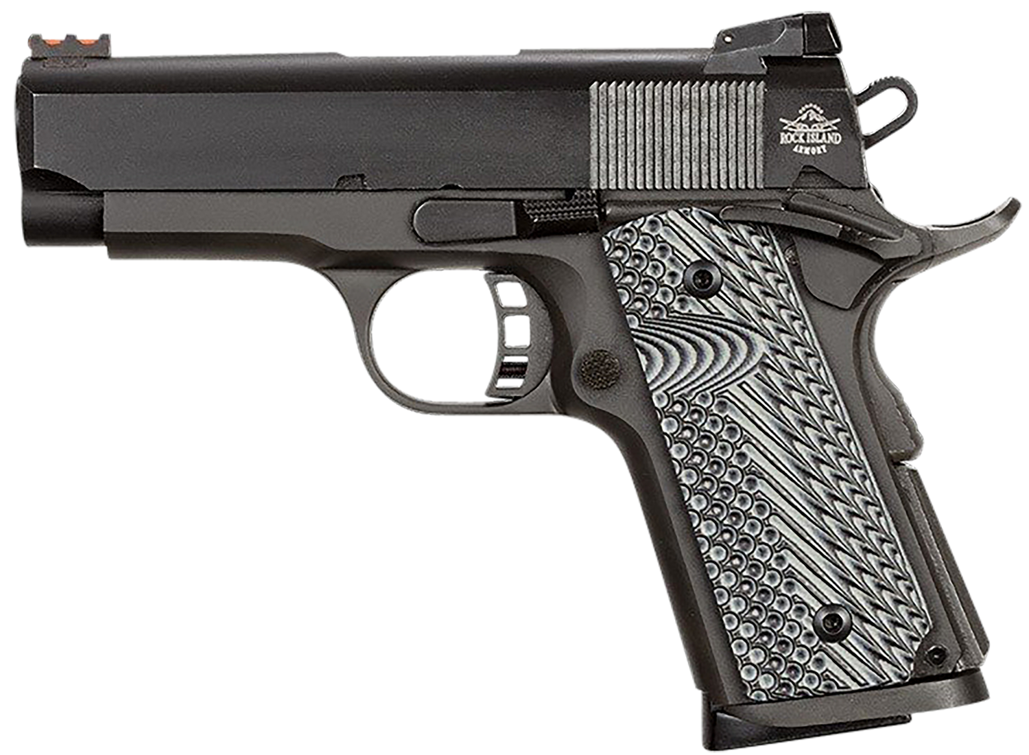 Rock Island Rock Ultra CS Pistol 51479, 45 ACP, 3.50", Black/Gray G10 Grips, Black Parkerized Finish, 7 Rds