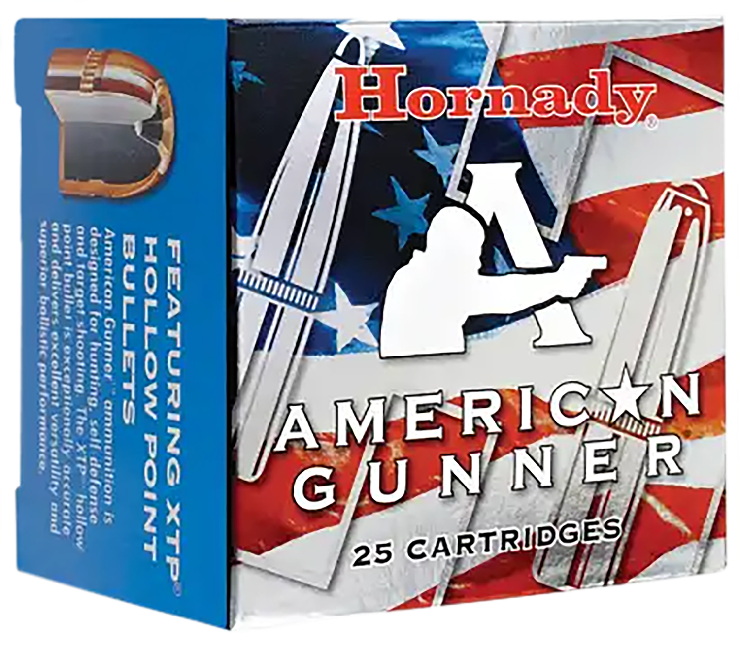 Hornady American Gunner Pistol Ammunition 90104, 380 Automatic Colt Pistol (ACP), XTP, 90 GR, 1000 fps, 25 Rd/bx