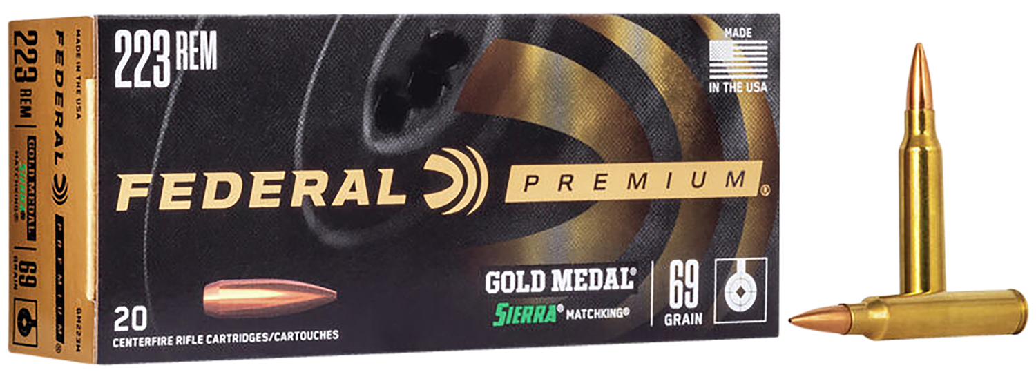 Federal Gold Medal Match Cartridge GM338LM, 338 Lapua Magnum, Sierra MatchKing BTHP, 250 GR, 2950 fps, 20 Rd/bx