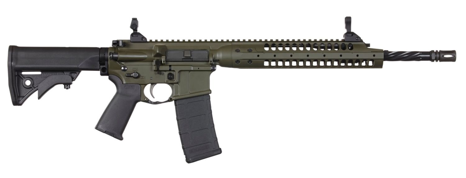 LWRC International SIX8-A5 Rifle SIX8A5RODG16, 6.8 SPC, 16", Lwrc Compact Adjustable Stock, OD Green Finish, 30 Rds