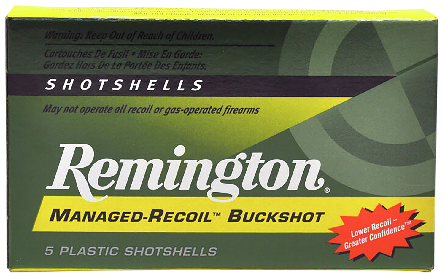 Remington Express Managed Recoil Buckshot RL12BK00, 12 Gauge, 2-3/4", 8 Pellets, 1200 fps, #00 Lead Buckshot, 5 Rd/bx