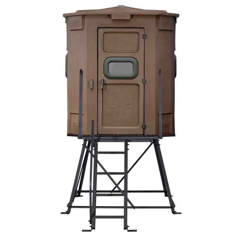 Titan Hunting Blinds The Pro Rifle Blind w/4' Tower, Tree Trunk Brown (TB-PRORB-B-4)