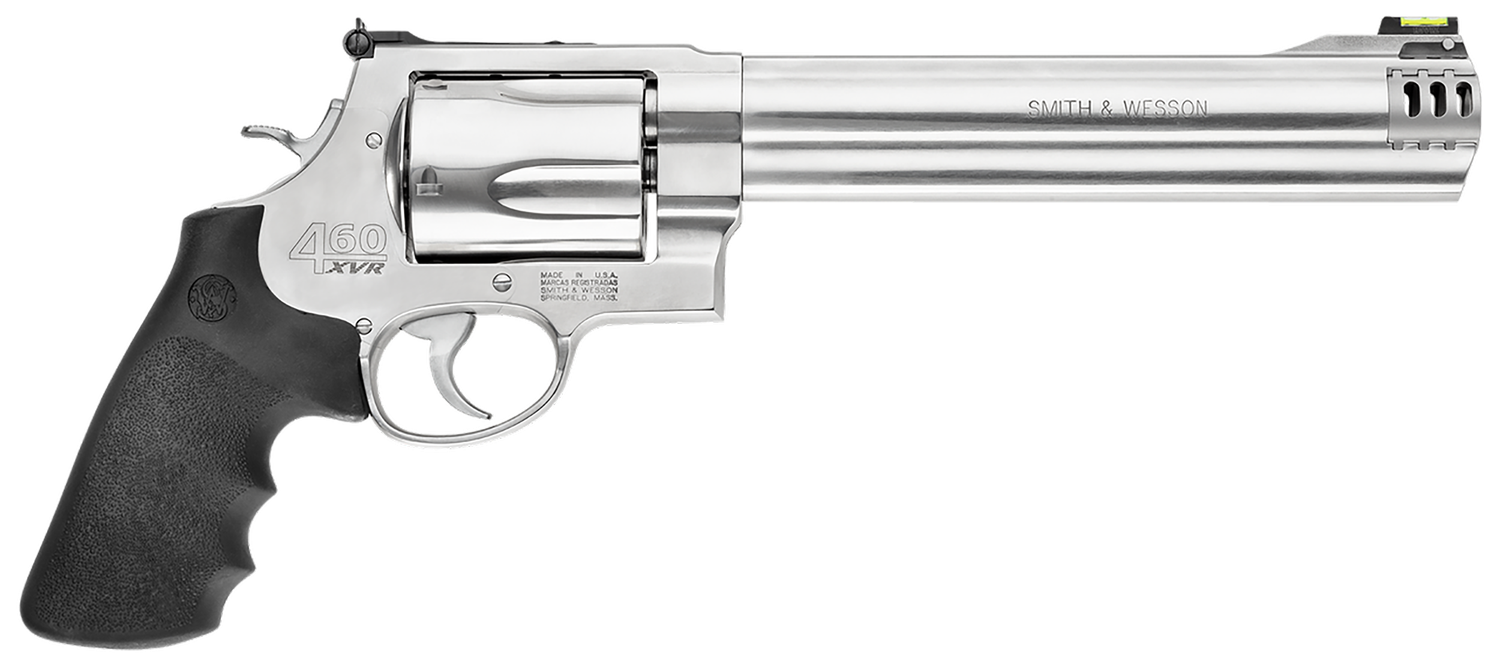 Smith & Wesson 460XVR Revolver 163460, 460 Smith & Wesson MAG, 8 3/8", Black Rubber Grip, Stainless Finish, 5 Rd