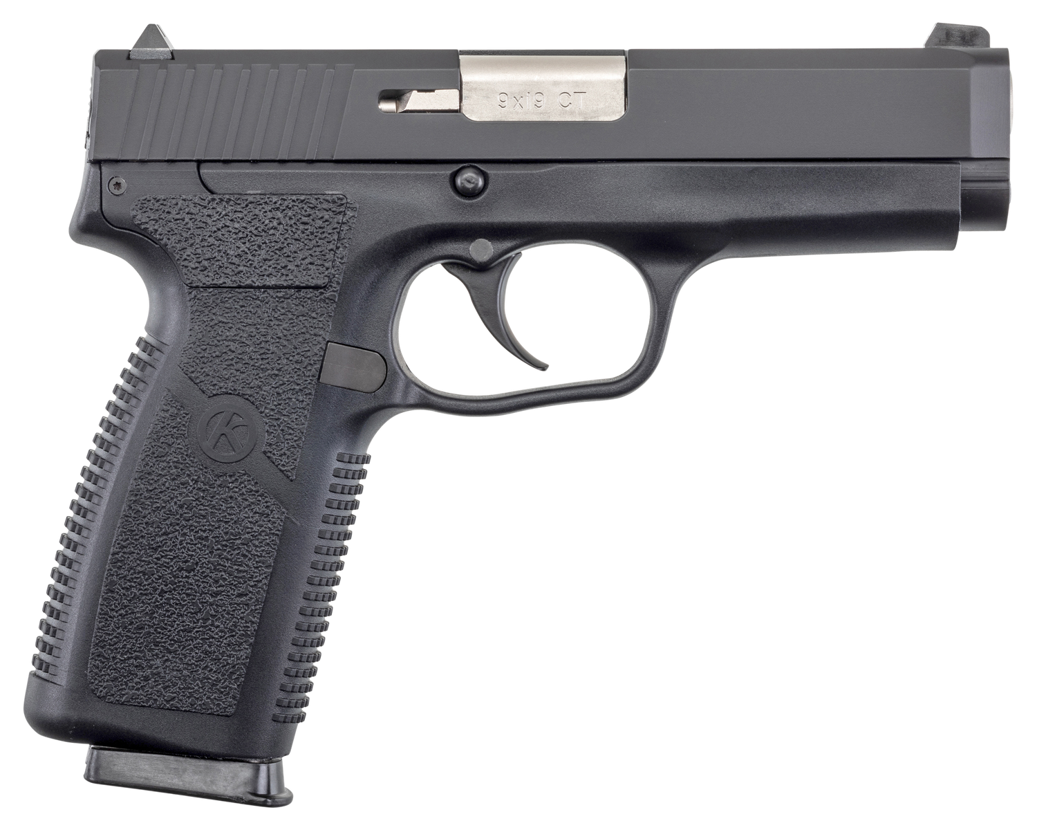 Kahr Arms CT DAO Pistol CT9093CB, 9mm Luger, 4", Textured Polymer Grips, Black Stainless Finish, 8 Rds