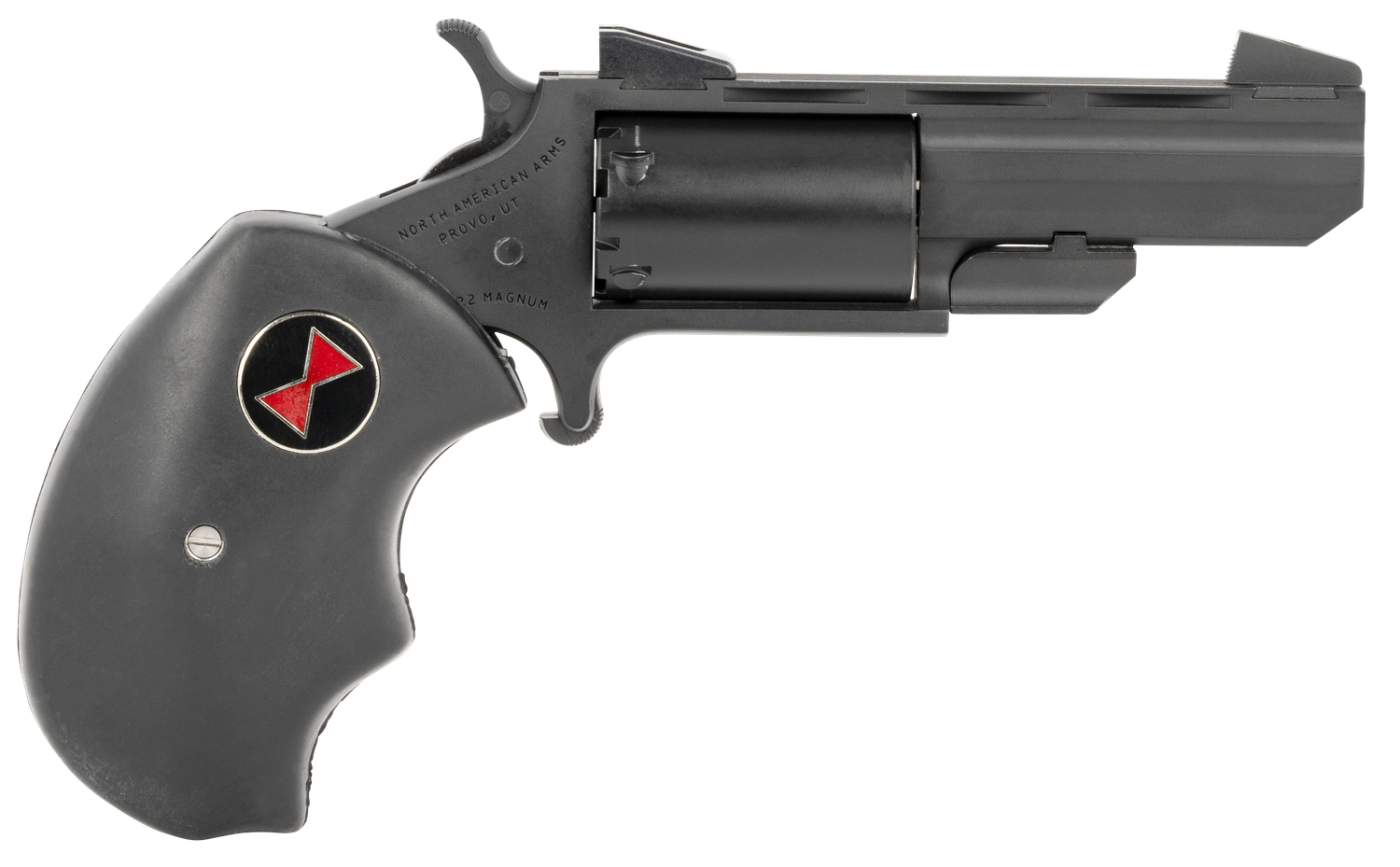 North American Arms Black Widow Revolver BWMCRK, 22 WMR, 2", Rubber Grips, Stainless Cerakote, 5 Rds