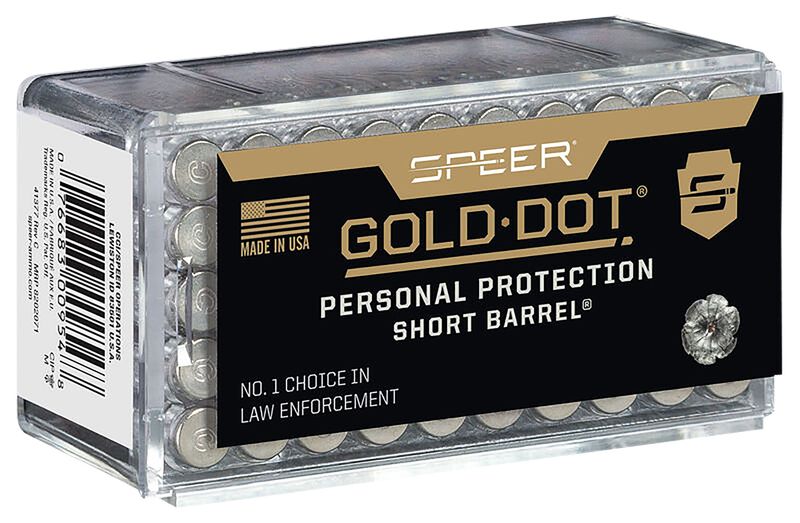 Speer Gold Dot Short Barrel Ammunition 0954, 22 Magnum (WMR), Gold Dot Hollow Point (HP), 40 GR, 1050 fps, 50 Rd/bx