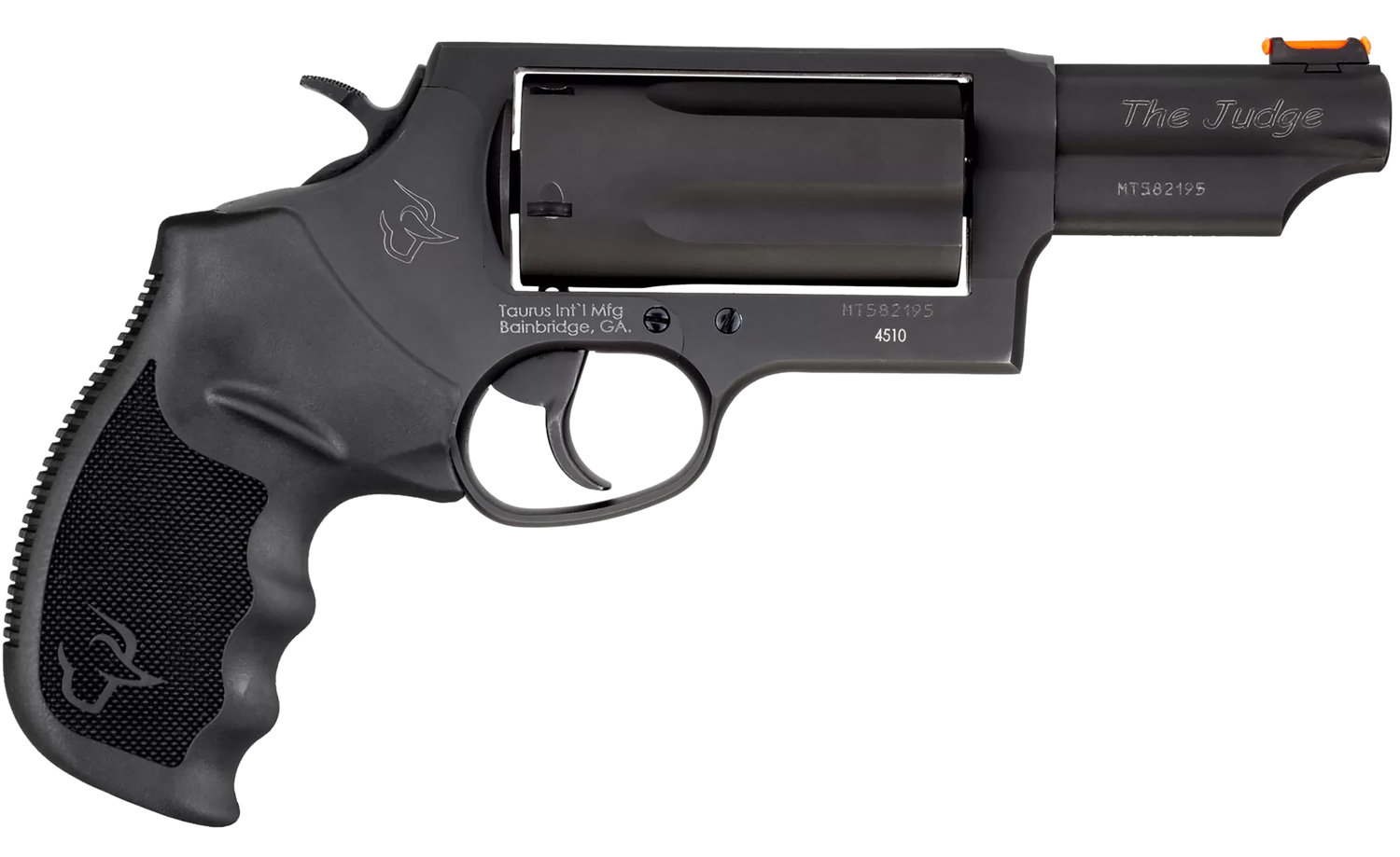 Taurus Judge Magnum Revolver 2441031MAG, 45 Long Colt/ 410 GA, 3", Black Ribber Grips, Blue Finish, 5 Rds