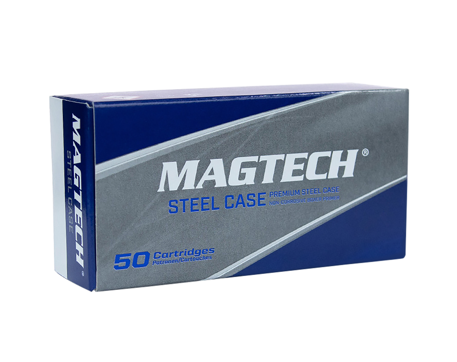 Magtech Steel Case Pistol Ammunition 9AS, 9mm, Full Metal Jacket (FMJ), 115 GR, 1135 fps, 50 Rd/bx