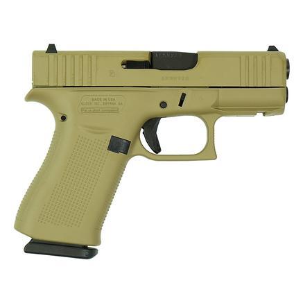 Glock G43X Pistol GLUX4350201FRFDE, 9mm Luger, 3.41in, FDE Textured Grips, FDE Finish, 10 Rds