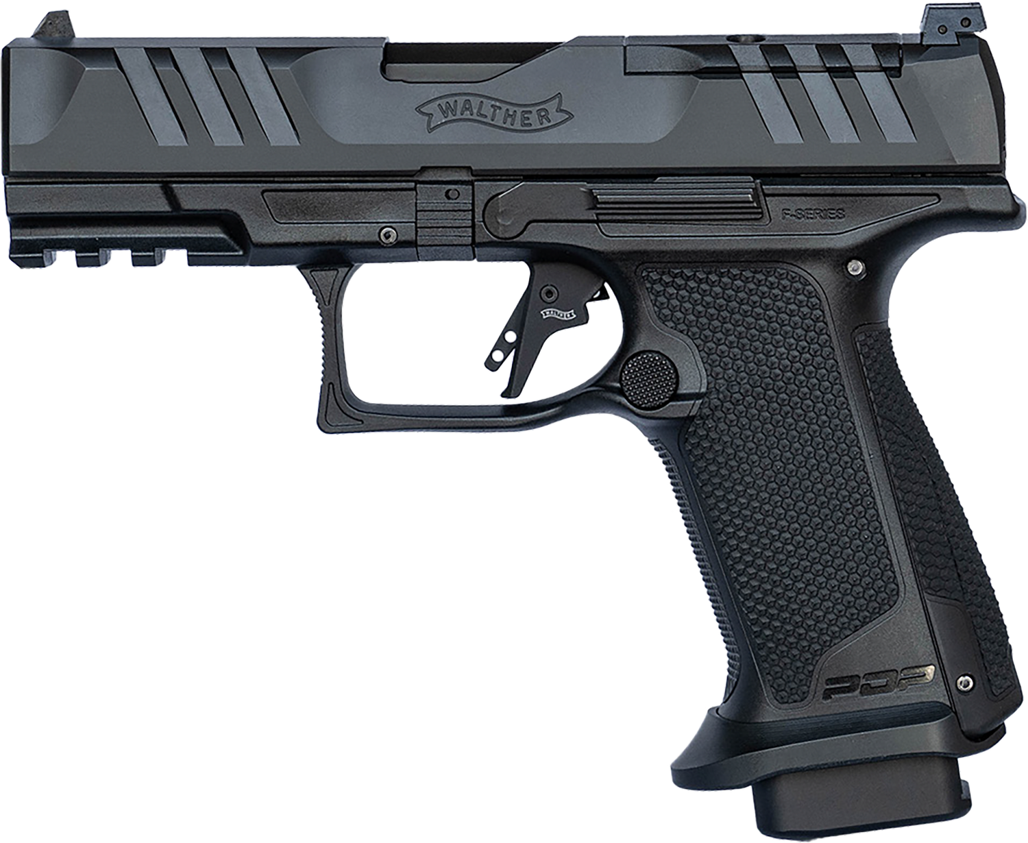Walther PDP F-Series Pro Optic Ready Pistol 4796040, 9mm Luger, 4in, Medium Backstrap Grips, Black Finish, 18 Rds