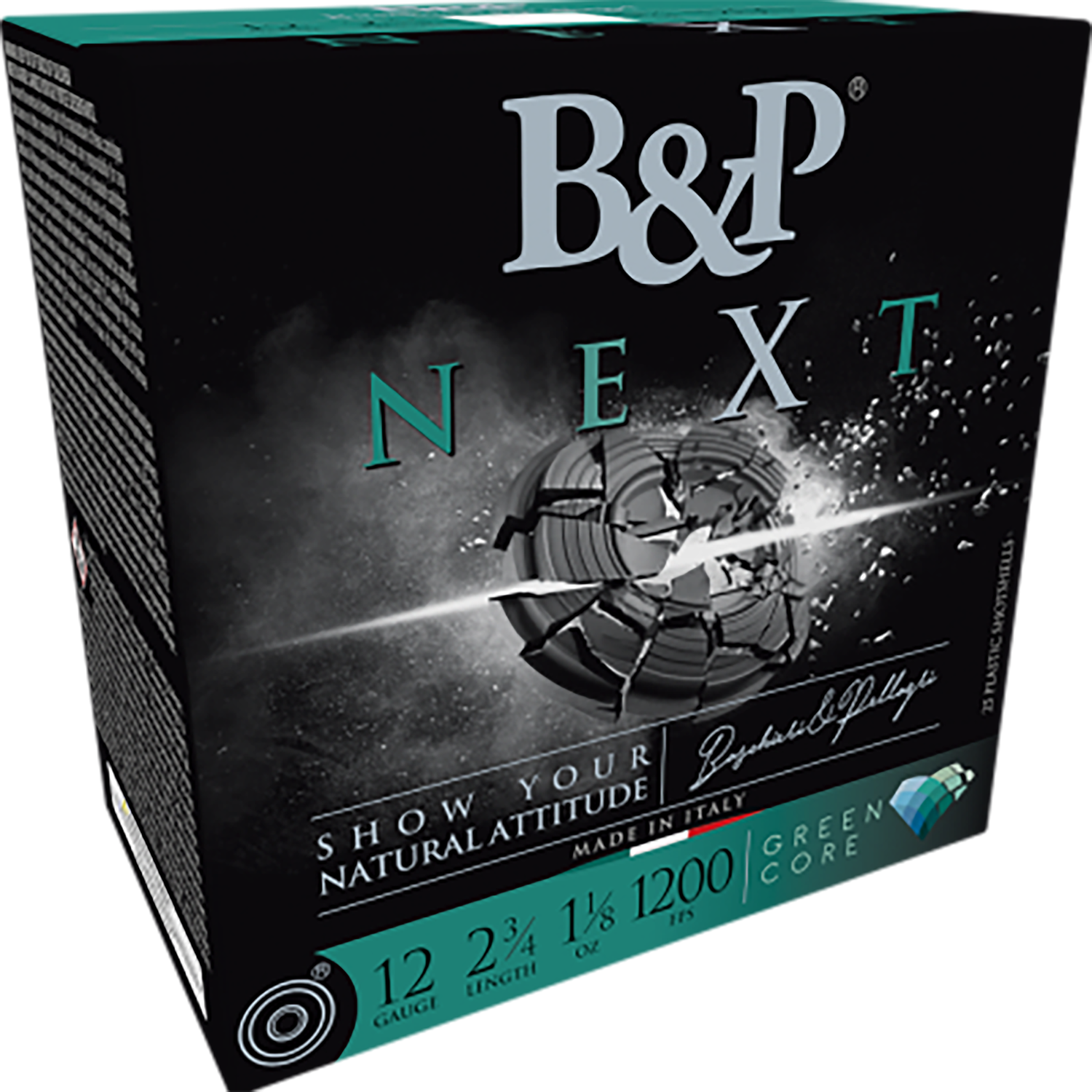 B&P Baschieri & Pellagri NEXT Clay Target Loads 12B18NX7, 12 Gauge, 2-3/4", 1 1/8oz, 1200 fps, #7.5 Lead Shot , 25 Rds/Bx