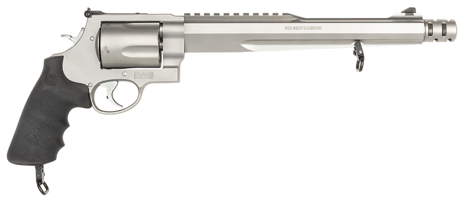 Smith & Wesson 500 Revolver 170231, 500 Smith & Wesson, 10 1/2", Rubber Grip, Satin Stainless Finish, 5 Rd