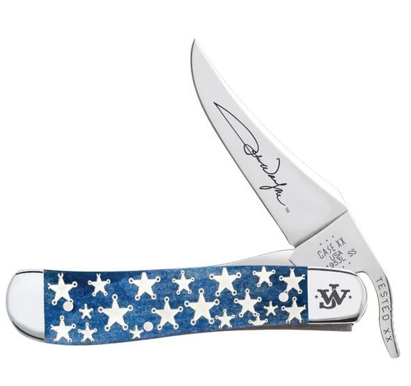 Case John Wayne Embellished Smooth Navy Blue Bone RussLock, 10716