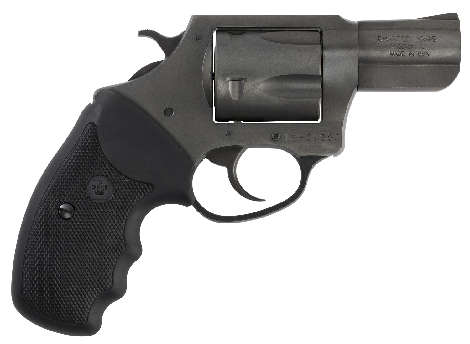 Charter Arms Pitbull Single/Double Action Revolver 64020, 40 S&W, 2.3", Black Rubber Grips, Black Nitride Finish, 5 Rds
