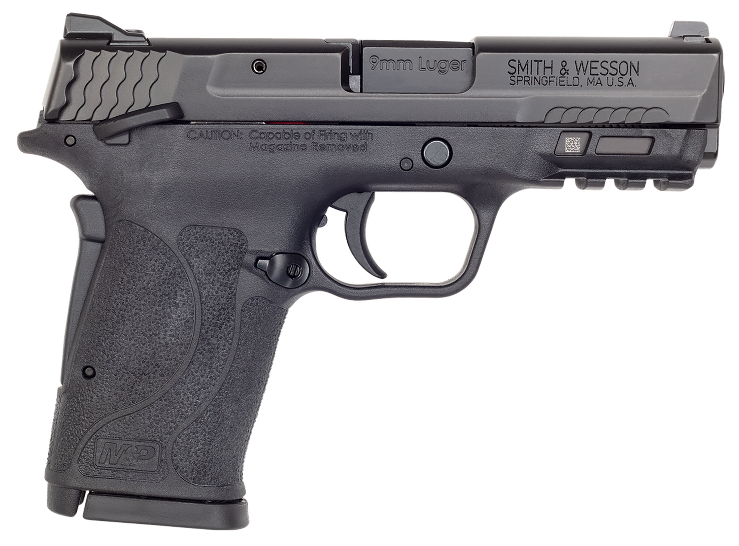 Smith & Wesson M&P Shield EZ M2.0 Pistol 12436, 9mm, 3.67 in, Textured Polymer Grip, Black Finish, 8 Rds