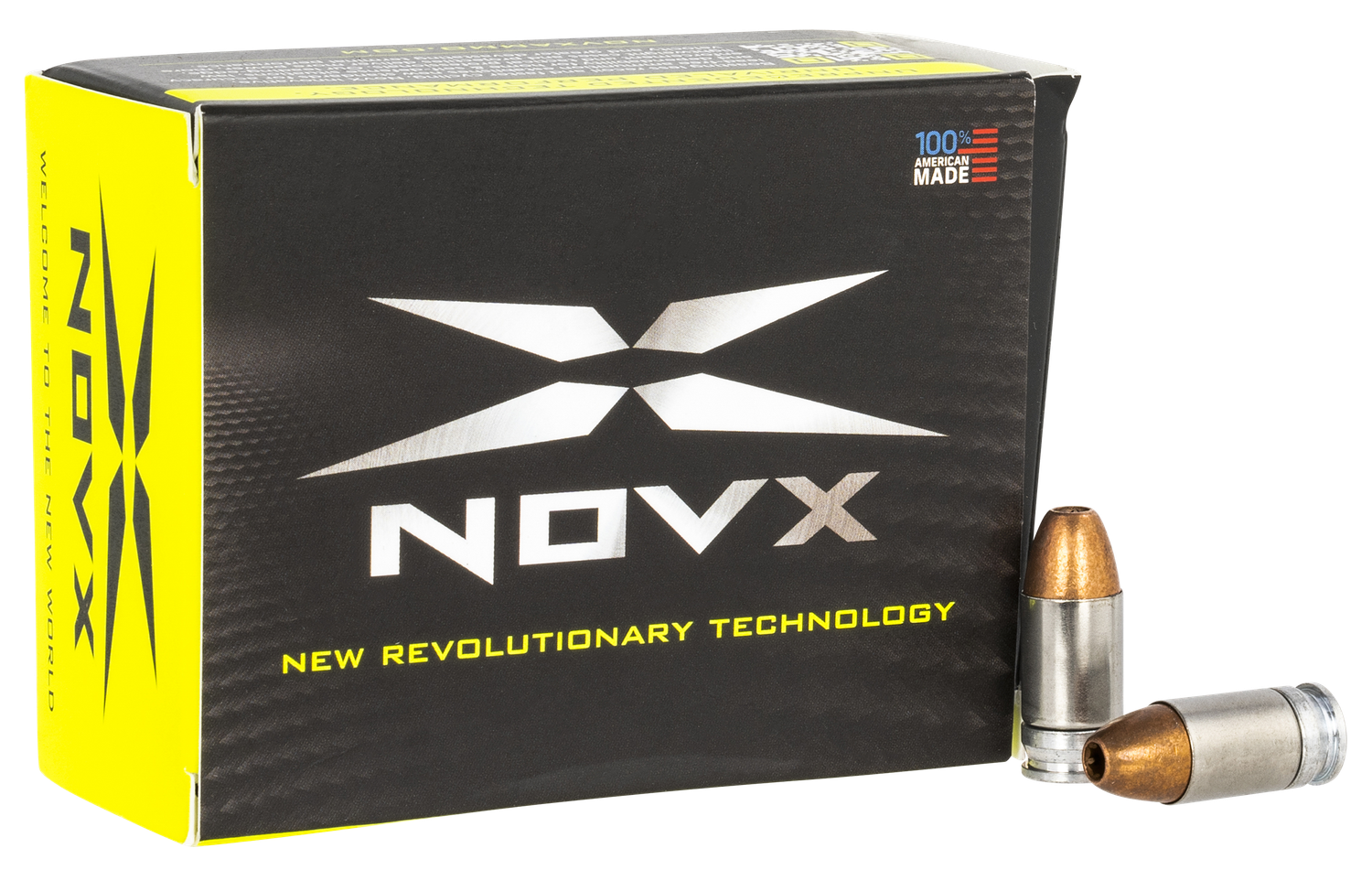 NovX Pentagon Pistol Ammunition 380CP8020, 380 Automatic Colt Pistol ACP, Monolithic Copper Hollow Point, 80 gr, 1150 fps, 20 Rd/Bx