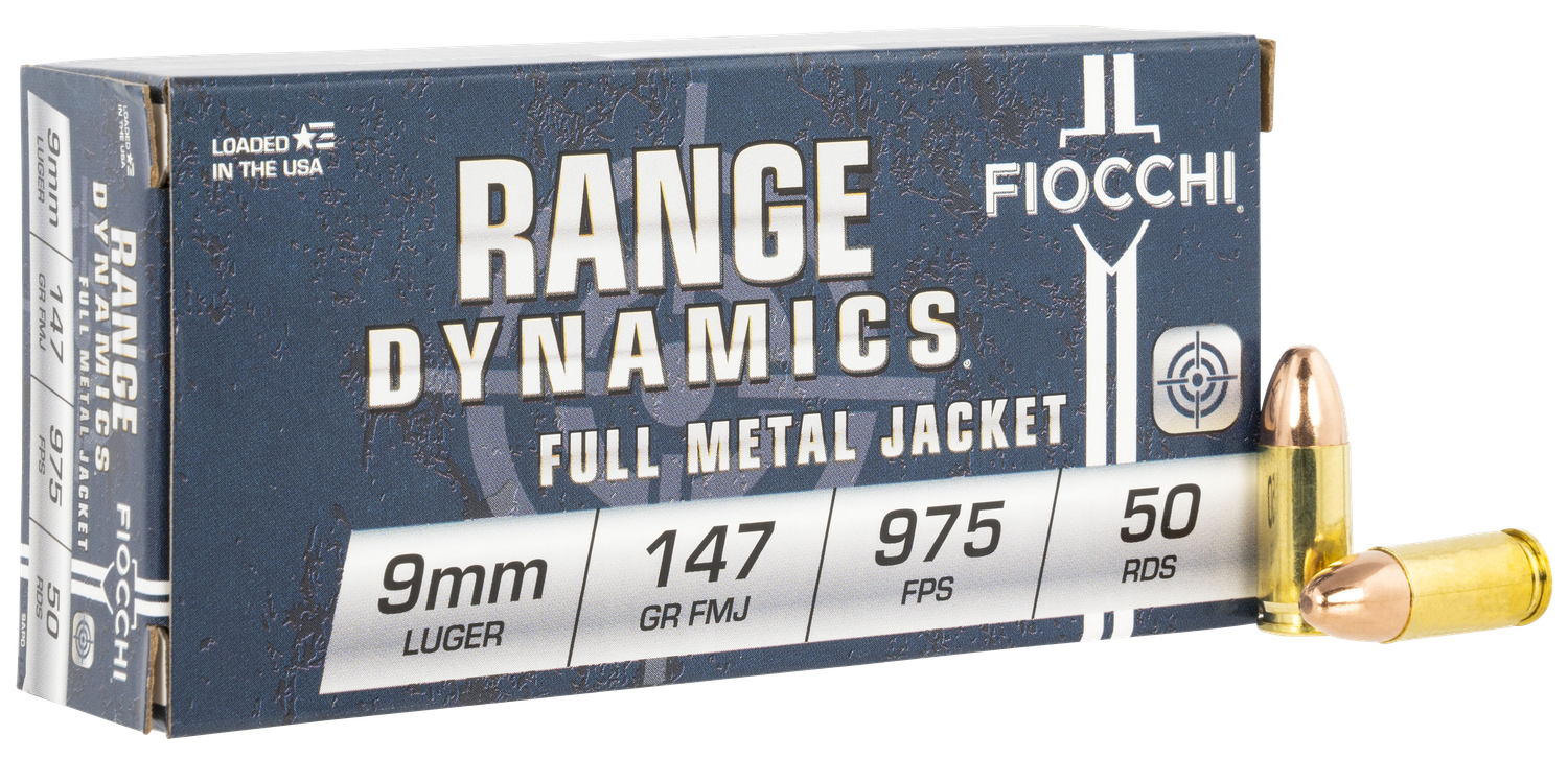 Fiocchi Shooting Dynamics Pistol Ammunition 9APD, 9mm, Full Metal Jacket (FMJ), 147 GR, 1000 fps, 50 Rd/bx