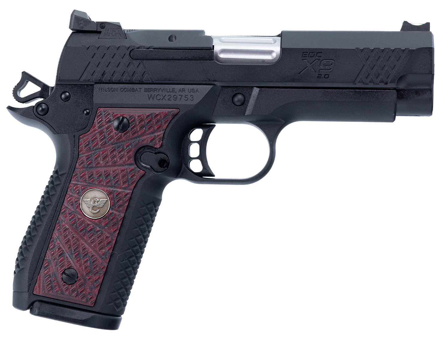 Wilson Combat EDC XP 2.0 Pistol 2EDCXCP9BCG, 9mm, 4in, Black Cherry G10 Grips, 15 Rds