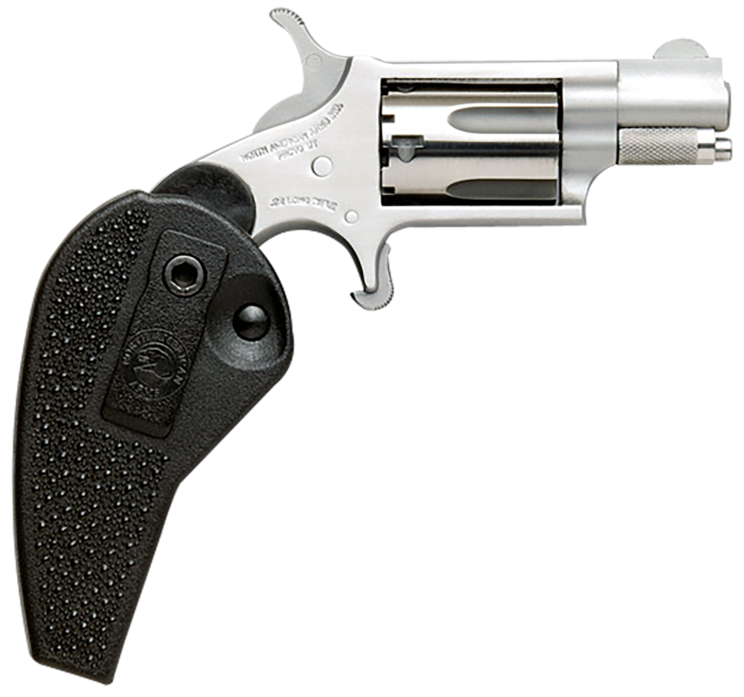 North American Mini-Revolver 22MSHG, 22 Magnum (WMR), 1-1/8", Black Holster Grip, Stainless Finish, 5 Rd